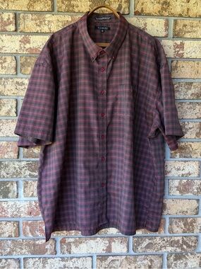 Men’s Piachi Uomo Shirt Size 4X Plaid Single Needle Tailoring Excellent!